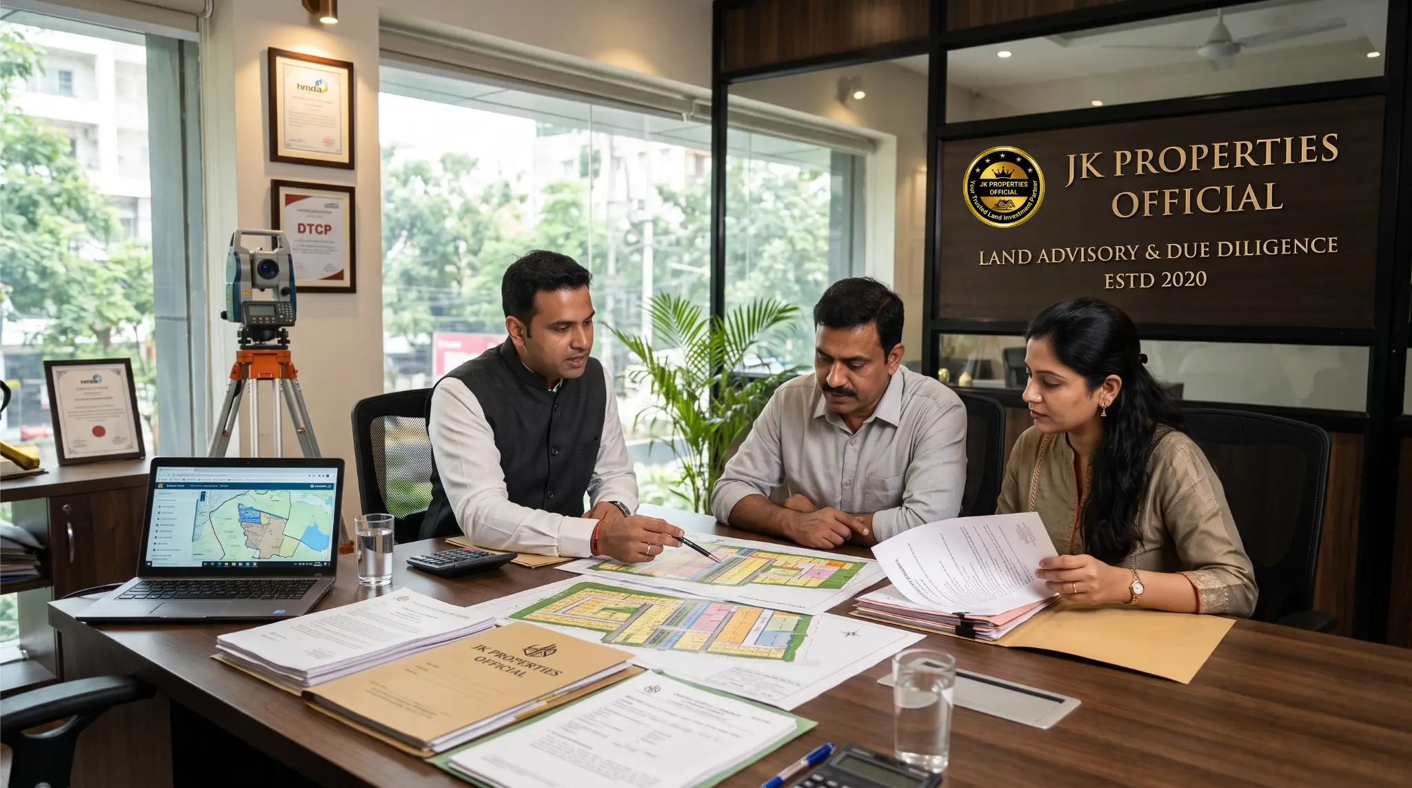 why choose JK Properties Official for land title due diligence and HMDA DTCP plot verification